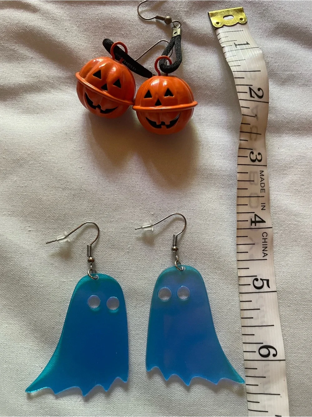 🌸Halloween Pumpkin and Ghost Earring Set - Orange & Blue🌸